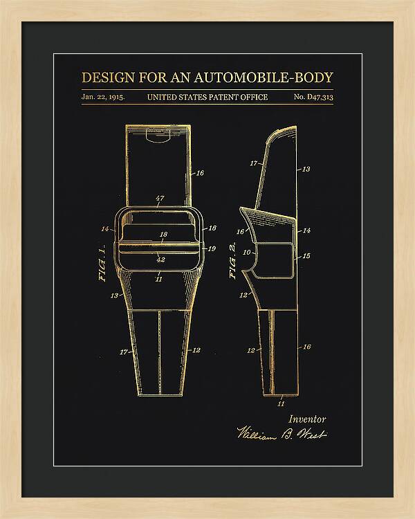 Automobile Body Gold Patent Usd47313s