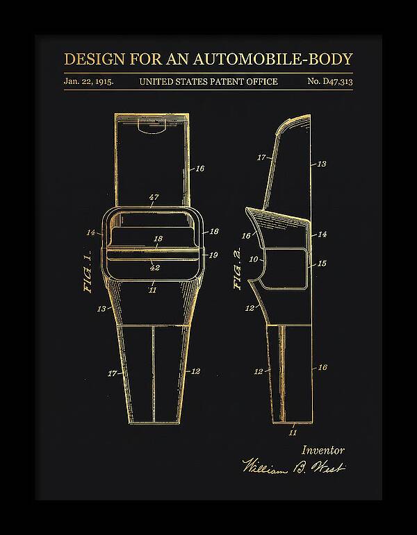 Automobile Body Gold Patent Usd47313s