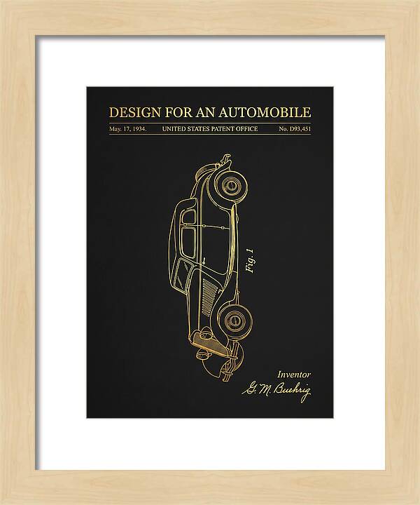 Automobile Buehrig Gold Patent Usd93451s