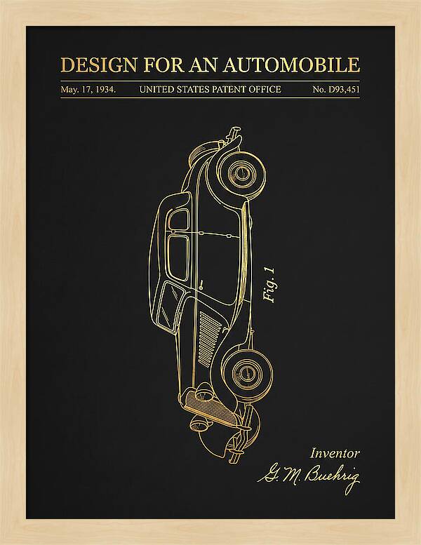 Automobile Buehrig Gold Patent Usd93451s