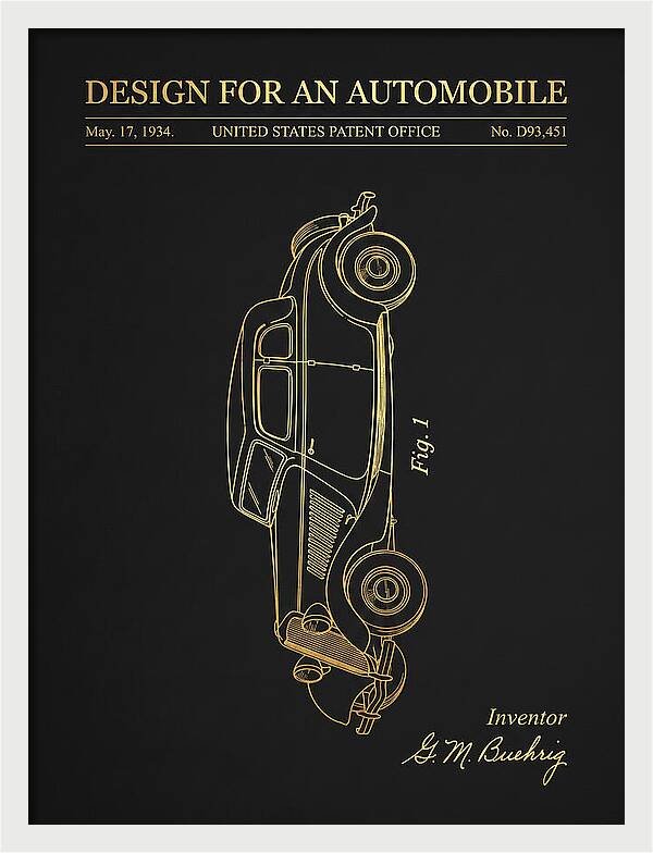 Automobile Buehrig Gold Patent Usd93451s