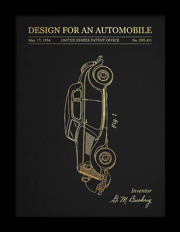 Automobile Buehrig Gold Patent Usd93451s
