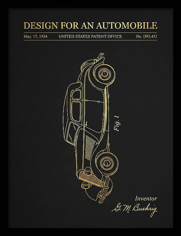 Automobile Buehrig Gold Patent Usd93451s