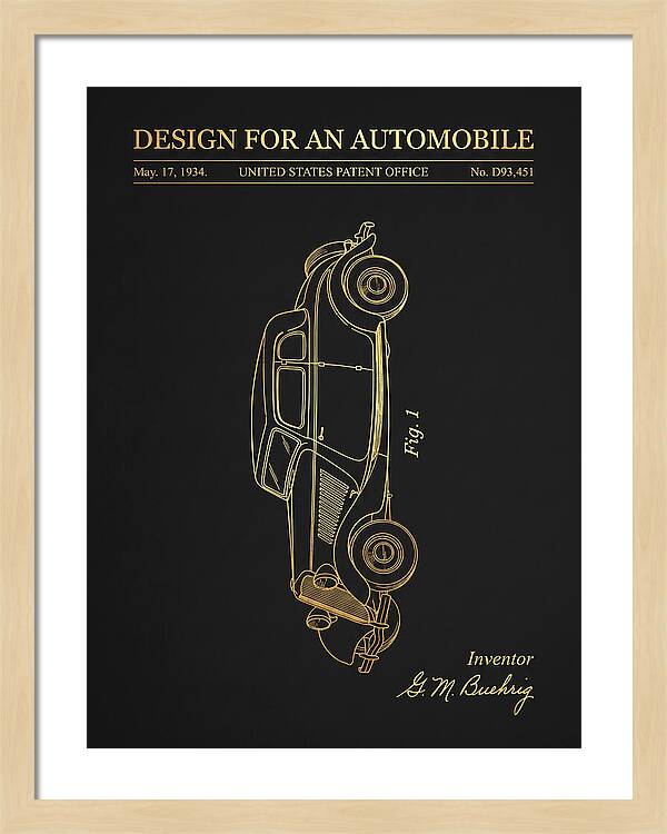 Automobile Buehrig Gold Patent Usd93451s
