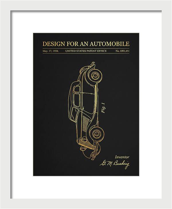 Automobile Buehrig Gold Patent Usd93451s