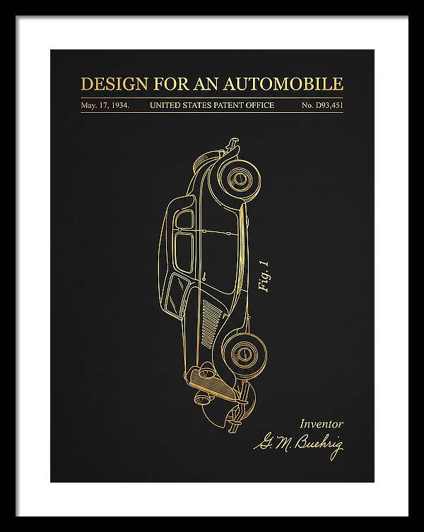 Automobile Buehrig Gold Patent Usd93451s