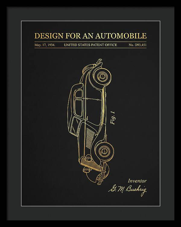 Automobile Buehrig Gold Patent Usd93451s