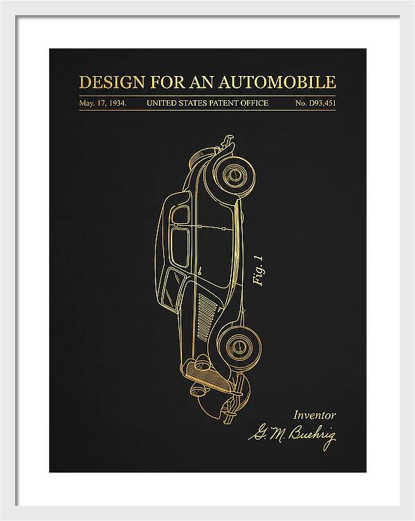 Automobile Buehrig Gold Patent Usd93451s