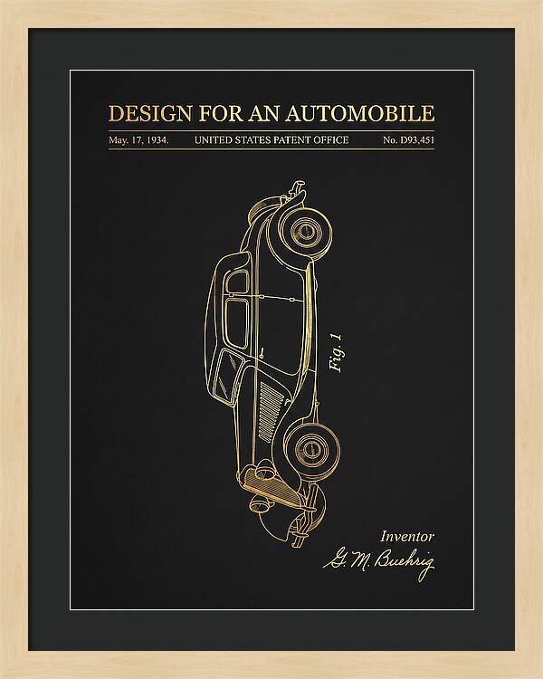 Automobile Buehrig Gold Patent Usd93451s