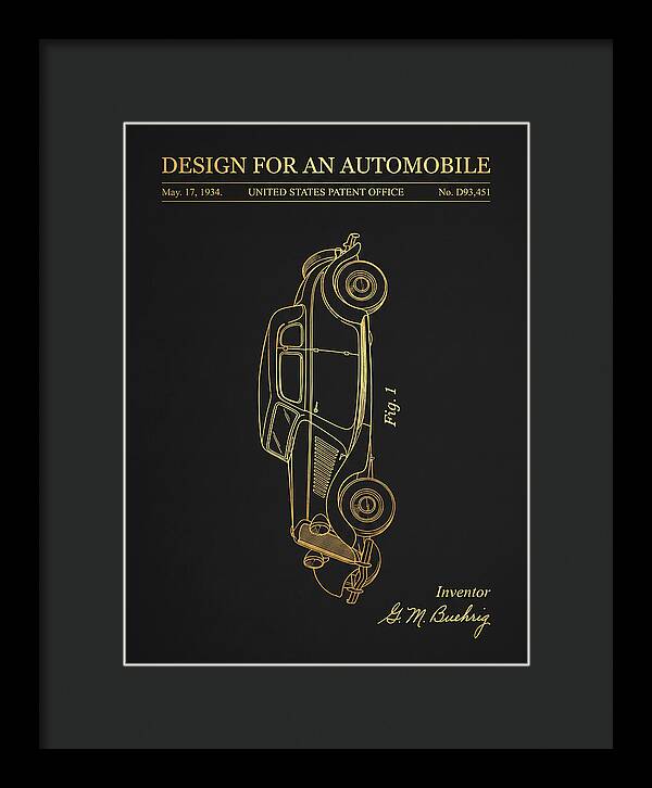 Automobile Buehrig Gold Patent Usd93451s