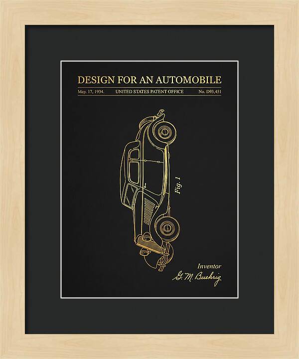 Automobile Buehrig Gold Patent Usd93451s