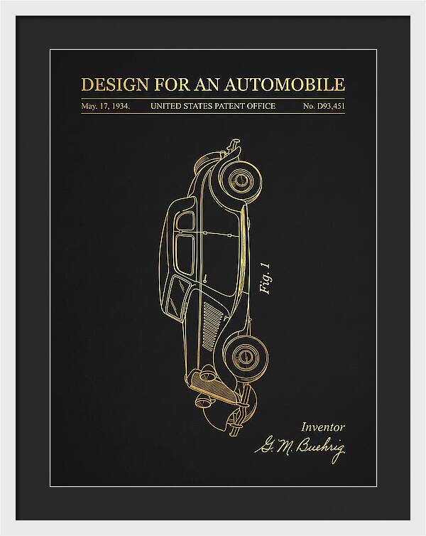 Automobile Buehrig Gold Patent Usd93451s