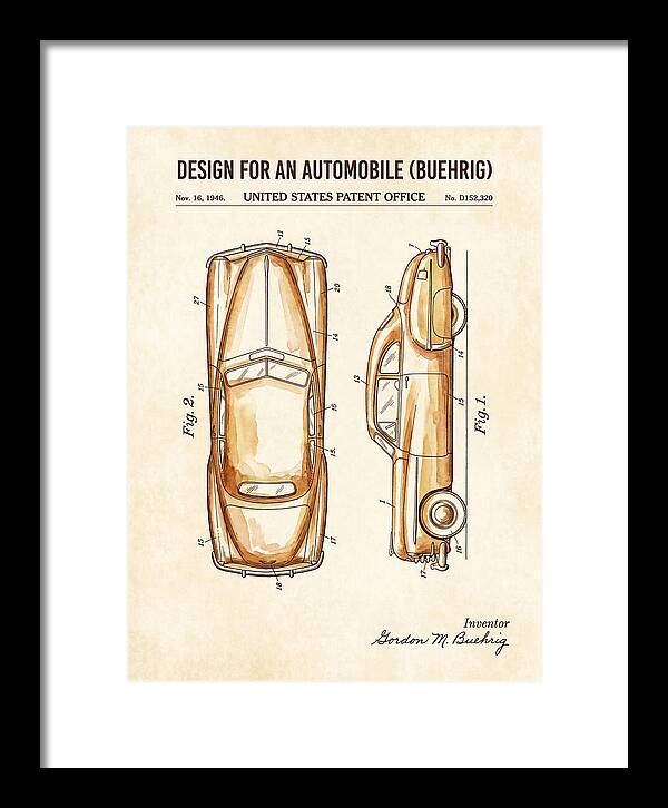 Automobile Buehrig Watercolor Patent Usd152320s