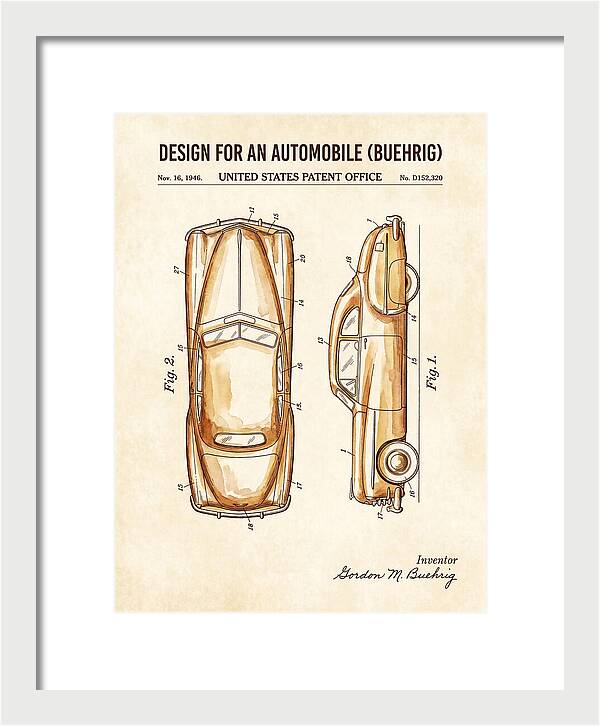 Automobile Buehrig Watercolor Patent Usd152320s