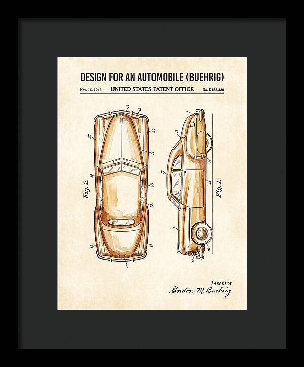 Automobile Buehrig Watercolor Patent Usd152320s