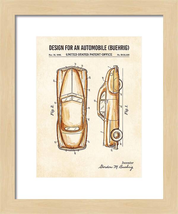 Automobile Buehrig Watercolor Patent Usd152320s