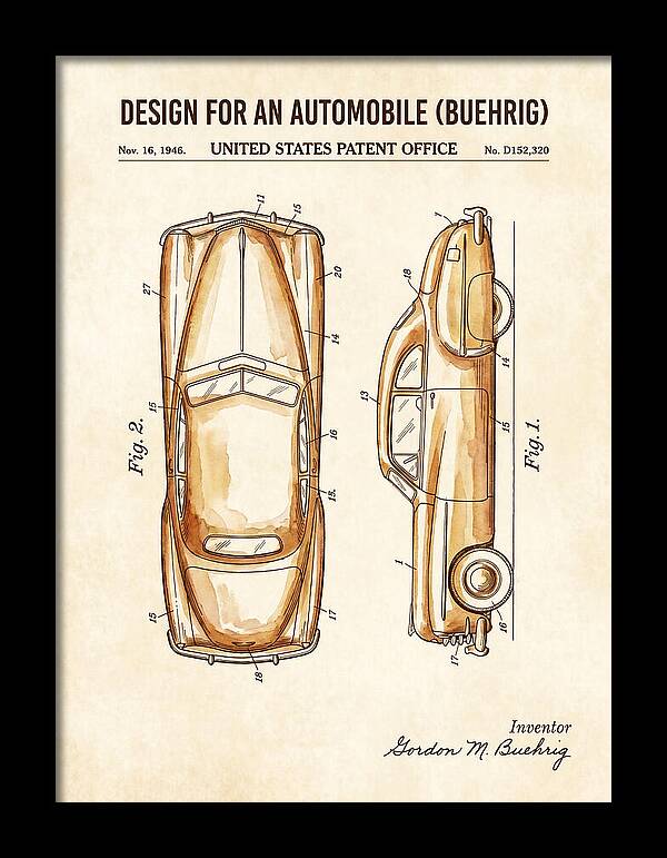 Automobile Buehrig Watercolor Patent Usd152320s