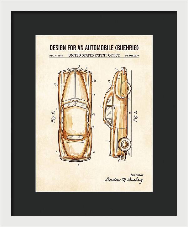 Automobile Buehrig Watercolor Patent Usd152320s