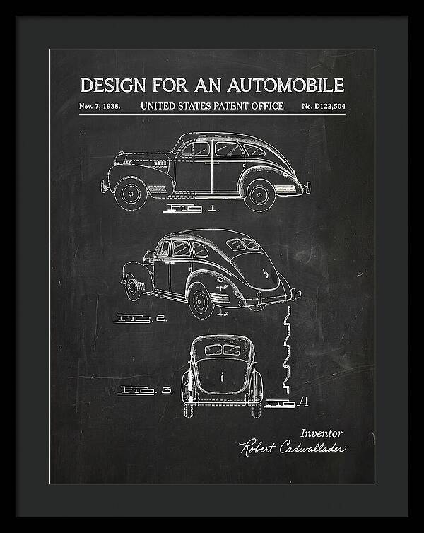Automobile Chalkboard Patent Usd122504s