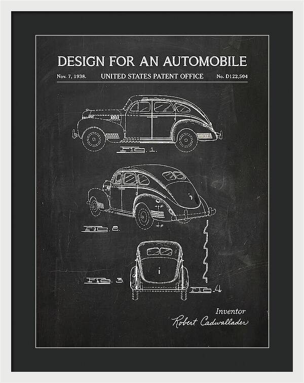 Automobile Chalkboard Patent Usd122504s