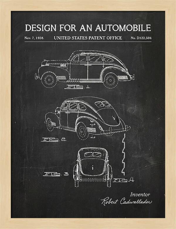 Automobile Chalkboard Patent Usd122504s