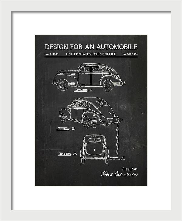 Automobile Chalkboard Patent Usd122504s