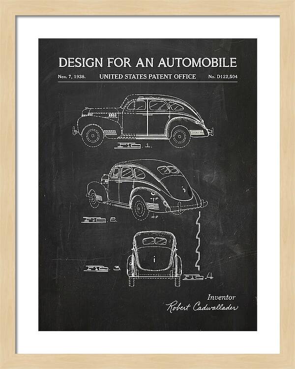 Automobile Chalkboard Patent Usd122504s