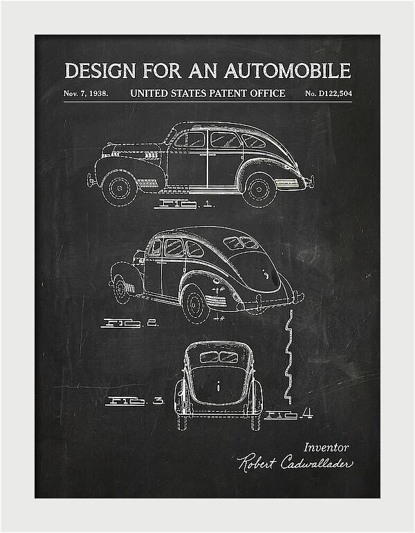 Automobile Chalkboard Patent Usd122504s
