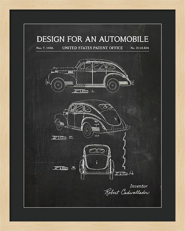 Automobile Chalkboard Patent Usd122504s