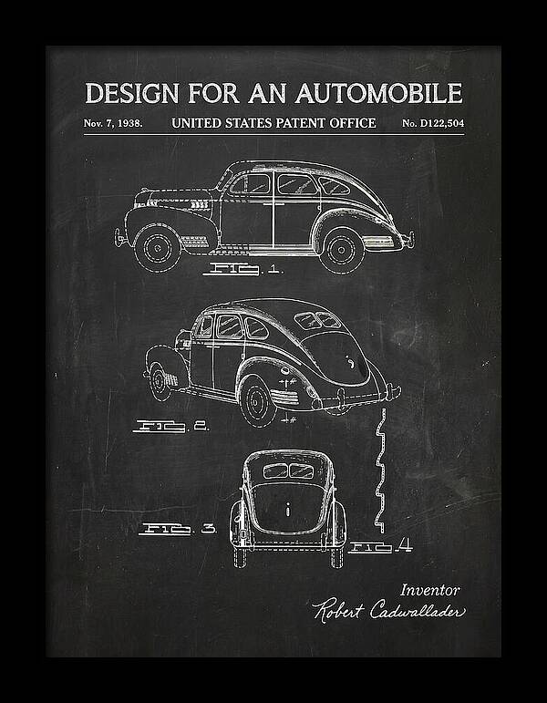 Automobile Chalkboard Patent Usd122504s