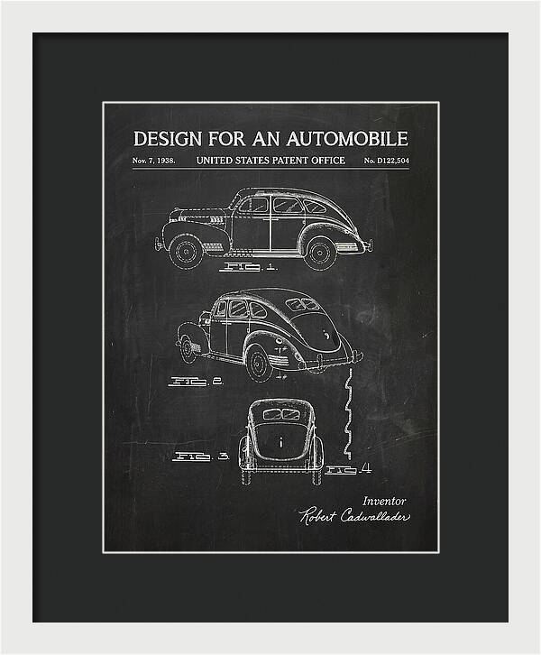 Automobile Chalkboard Patent Usd122504s