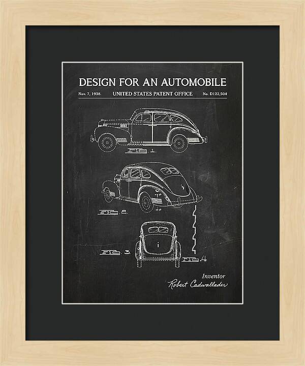 Automobile Chalkboard Patent Usd122504s