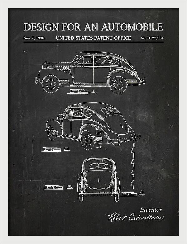Automobile Chalkboard Patent Usd122504s