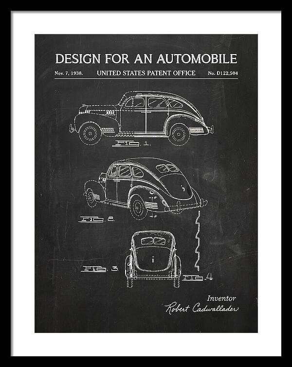 Automobile Chalkboard Patent Usd122504s
