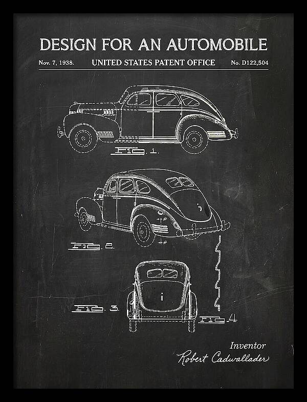 Automobile Chalkboard Patent Usd122504s