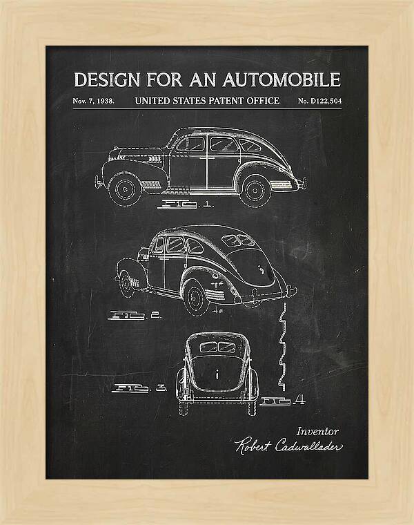 Automobile Chalkboard Patent Usd122504s
