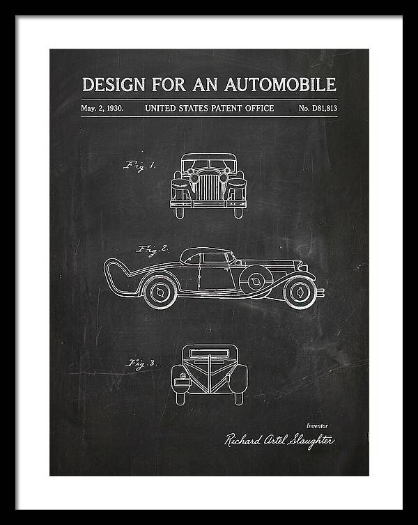 Automobile Chalkboard Patent Usd81813s