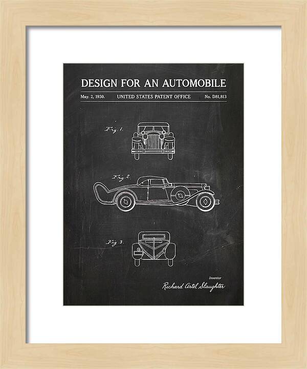 Automobile Chalkboard Patent Usd81813s