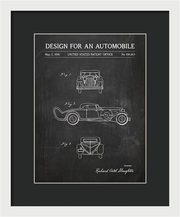 Automobile Chalkboard Patent Usd81813s