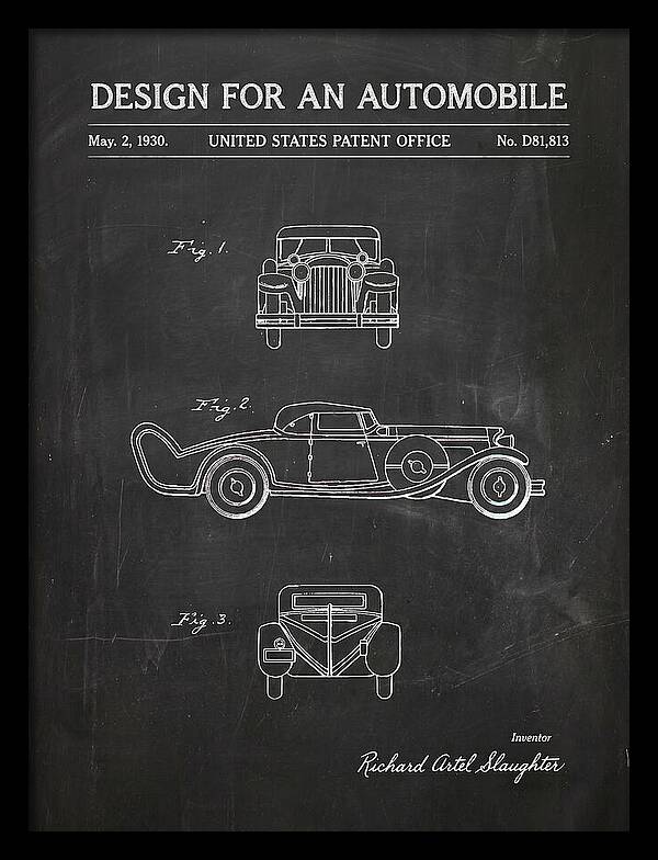 Automobile Chalkboard Patent Usd81813s