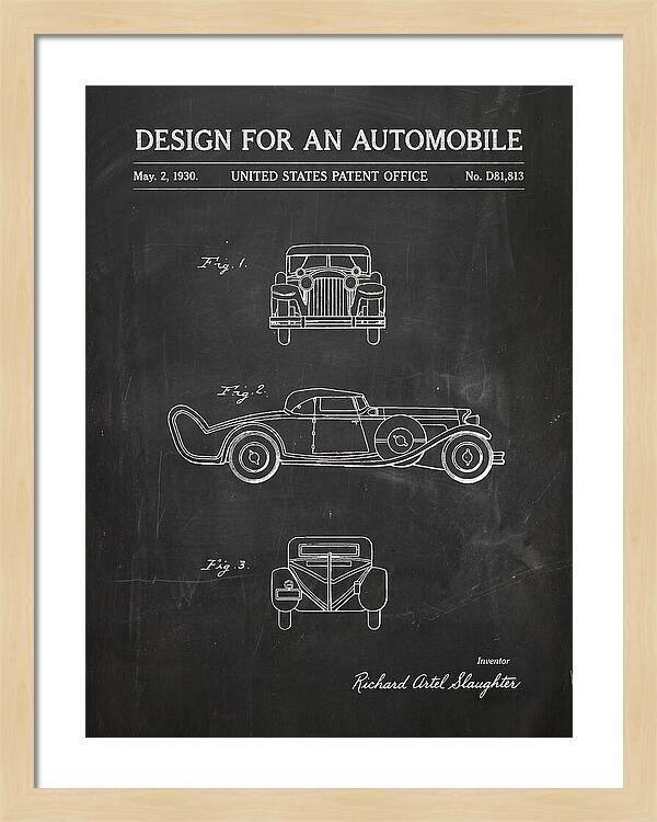 Automobile Chalkboard Patent Usd81813s