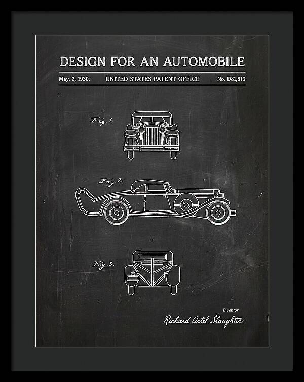 Automobile Chalkboard Patent Usd81813s
