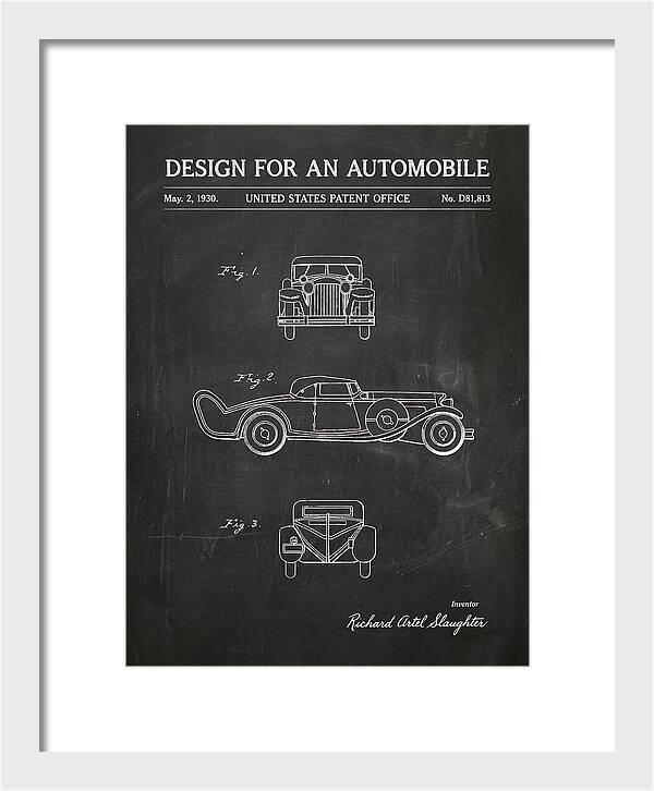 Automobile Chalkboard Patent Usd81813s
