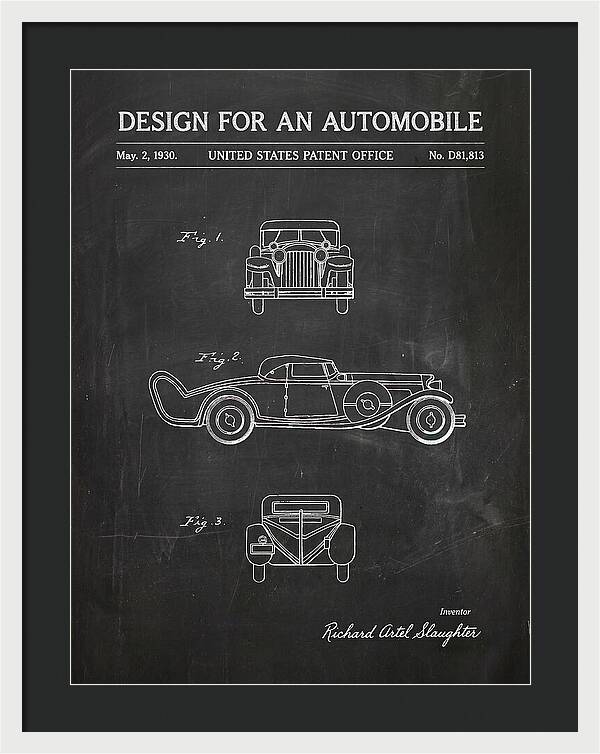 Automobile Chalkboard Patent Usd81813s