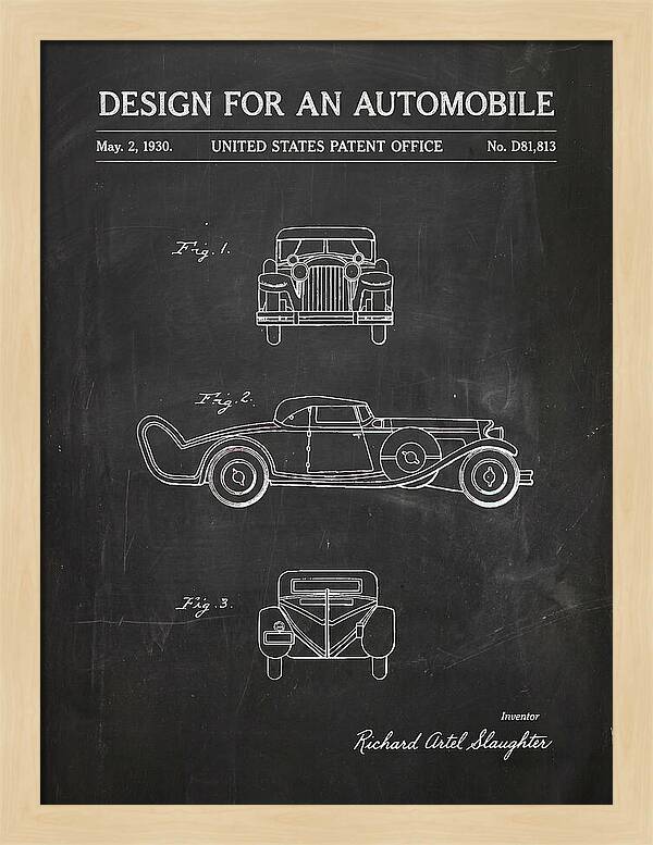Automobile Chalkboard Patent Usd81813s