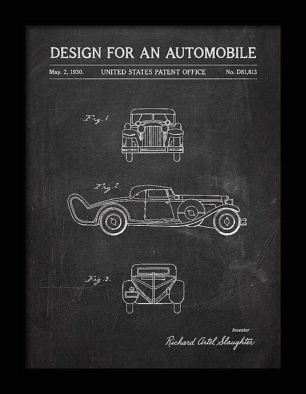 Automobile Chalkboard Patent Usd81813s