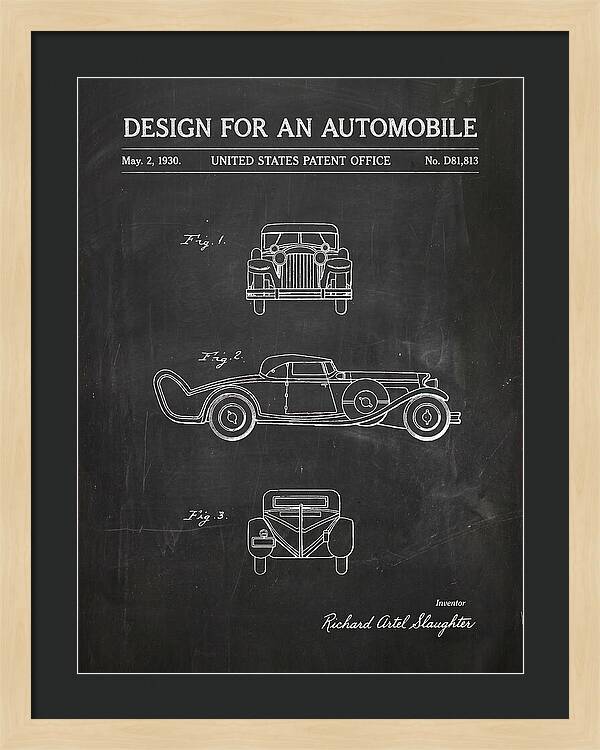 Automobile Chalkboard Patent Usd81813s