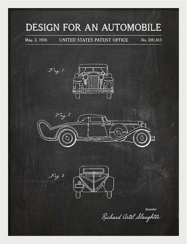 Automobile Chalkboard Patent Usd81813s