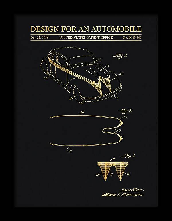 Automobile Gold Patent Usd111840s