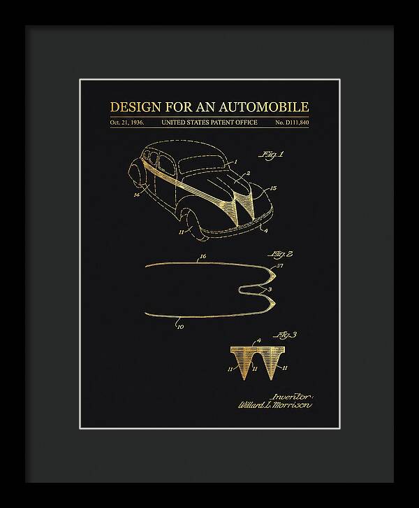 Automobile Gold Patent Usd111840s